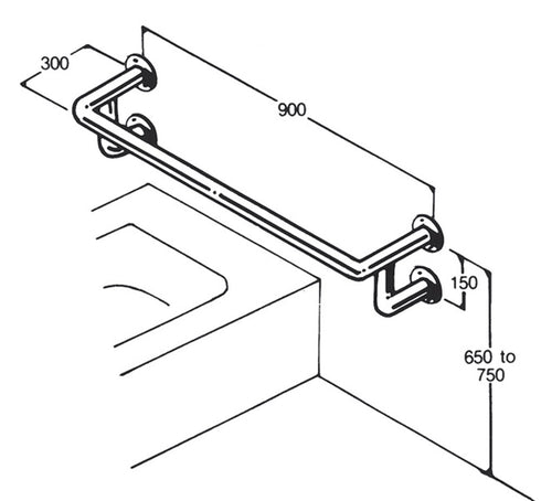 Bath Rail: Type 022: Concealed Flanges